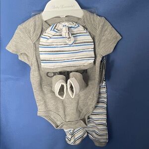 Baby Essentials Gray and Blue Baby Outfit Set